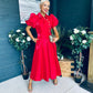 Felicity Detailed Occasion Midi Dress Red