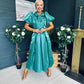 Felicity Detailed Occasion Midi Dress Forest