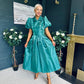 Felicity Detailed Occasion Midi Dress Forest