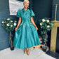 Felicity Detailed Occasion Midi Dress Forest
