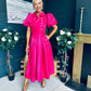 Felicity Detailed Occasion Midi Dress Pink