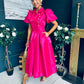 Felicity Detailed Occasion Midi Dress Pink