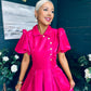 Felicity Detailed Occasion Midi Dress Pink