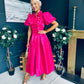 Felicity Detailed Occasion Midi Dress Pink