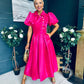 Felicity Detailed Occasion Midi Dress Pink