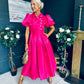 Felicity Detailed Occasion Midi Dress Pink