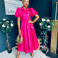Felicity Detailed Occasion Midi Dress Pink
