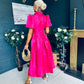 Felicity Detailed Occasion Midi Dress Pink