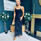 Clarice Detailed Occasion Dress Black/Black
