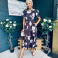 Elowin Statement Sleeve Skater Midi Dress Floral Coco