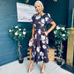 Elowin Statement Sleeve Skater Midi Dress Floral Coco