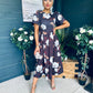 Elowin Statement Sleeve Skater Midi Dress Floral Coco