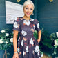Elowin Statement Sleeve Skater Midi Dress Floral Coco
