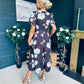 Elowin Statement Sleeve Skater Midi Dress Floral Coco