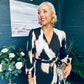 Erin Long Sleeve Split Hem Frill Detail Maxi Dress Animal Print