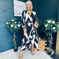 Erin Long Sleeve Split Hem Frill Detail Maxi Dress Animal Print