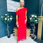 Vienna Occasion Maxi Mech Dress Red