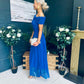 Vienna Occasion Maxi Mech Dress Cobalt