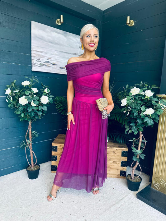Vienna Occasion Maxi Mech Dress Violet