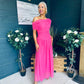 Vienna Occasion Maxi Mech Dress Pink