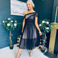 Suzan Occasion Tulle Midi Dress Black
