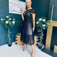 Suzan Occasion Tulle Midi Dress Black