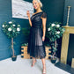 Suzan Occasion Tulle Midi Dress Black