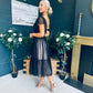 Suzan Occasion Tulle Midi Dress Black