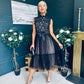 Annabelle Occasion Tulle Midi Dress Black