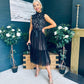 Annabelle Occasion Tulle Midi Dress Black