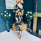Heidi Print Ruched Midi Dress Abstract Black