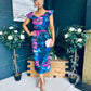Jasmin Detailed Midi Dress Navy