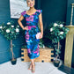 Jasmin Detailed Midi Dress Navy