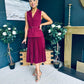 Agatha Detailed Midi Dress Berry