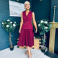 Agatha Detailed Midi Dress Berry