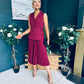Agatha Detailed Midi Dress Berry