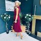 Agatha Detailed Midi Dress Berry