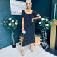 Dove Ruched Detail Midi Dress Polka Black