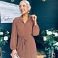 Kaya Print Midi Shirt Dress Polka Coco