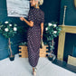 Farren Frill Detail Maxi Dress Brown/Mulberry Foil