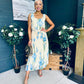 Bronagh Detailed Midi Dress Floral Yellow/Blue