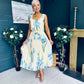 Bronagh Detailed Midi Dress Floral Yellow/Blue