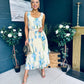 Bronagh Detailed Midi Dress Floral Yellow/Blue