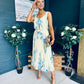 Bronagh Detailed Midi Dress Floral Yellow/Blue