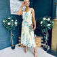 Bronagh Detailed Midi Dress Floral Yellow/Blue
