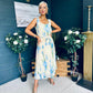 Bronagh Detailed Midi Dress Floral Yellow/Blue
