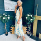Bronagh Detailed Midi Dress Floral Yellow/Blue