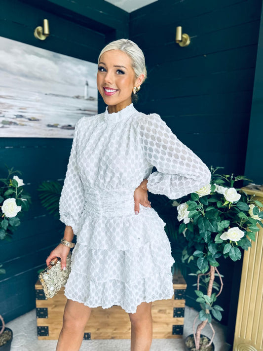 Silvia Banded Mini Dress White