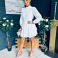 Silvia Banded Mini Dress White