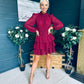 Silvia Banded Mini Dress Burgundy